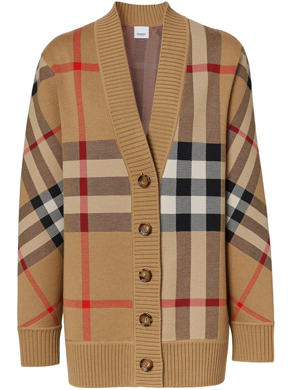 Burberry Women Check Wool Blend Cardigan BURBERRY