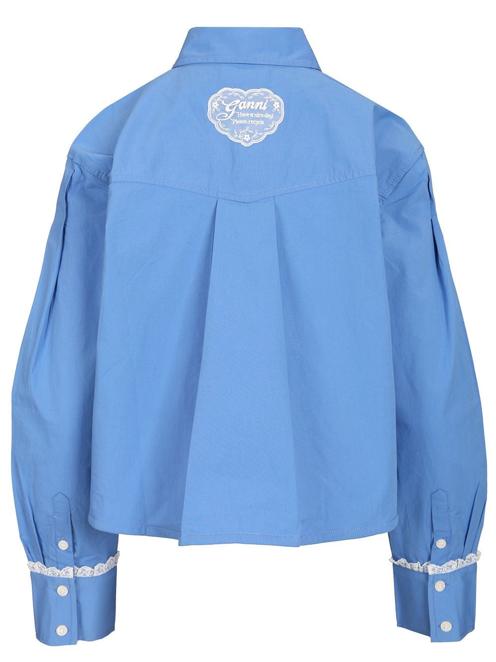 Ganni Women Cotton Shirt With Lace Details GANNI