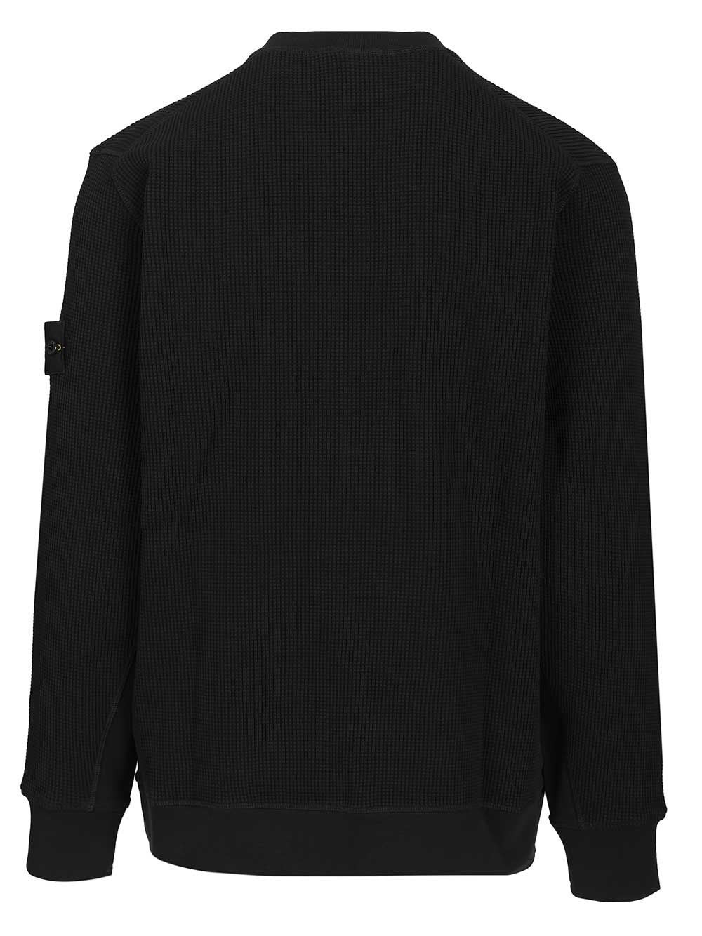 Stone Island Men Crewneck Sweatshirt In Waffle-Knit Organic Cotton STONE ISLAND