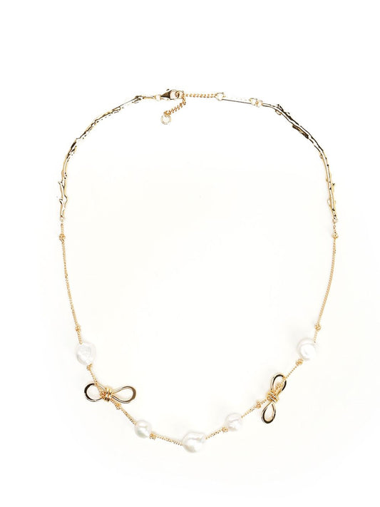 Marni Women Necklace With Knots And Pearls