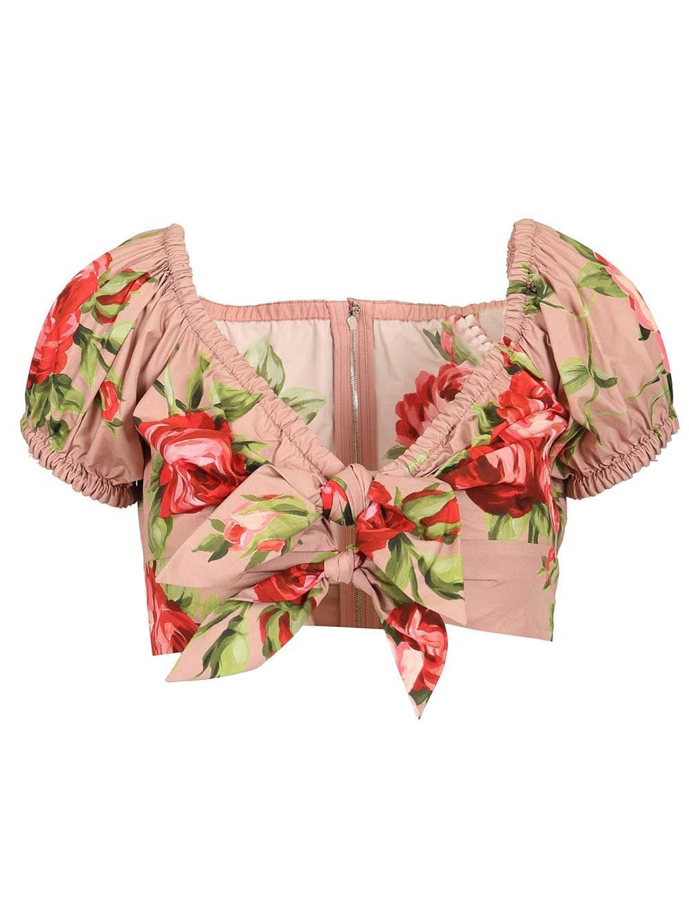 Dolce & Gabbana Women Rose Bouquet Print Top DOLCE & GABBANA
