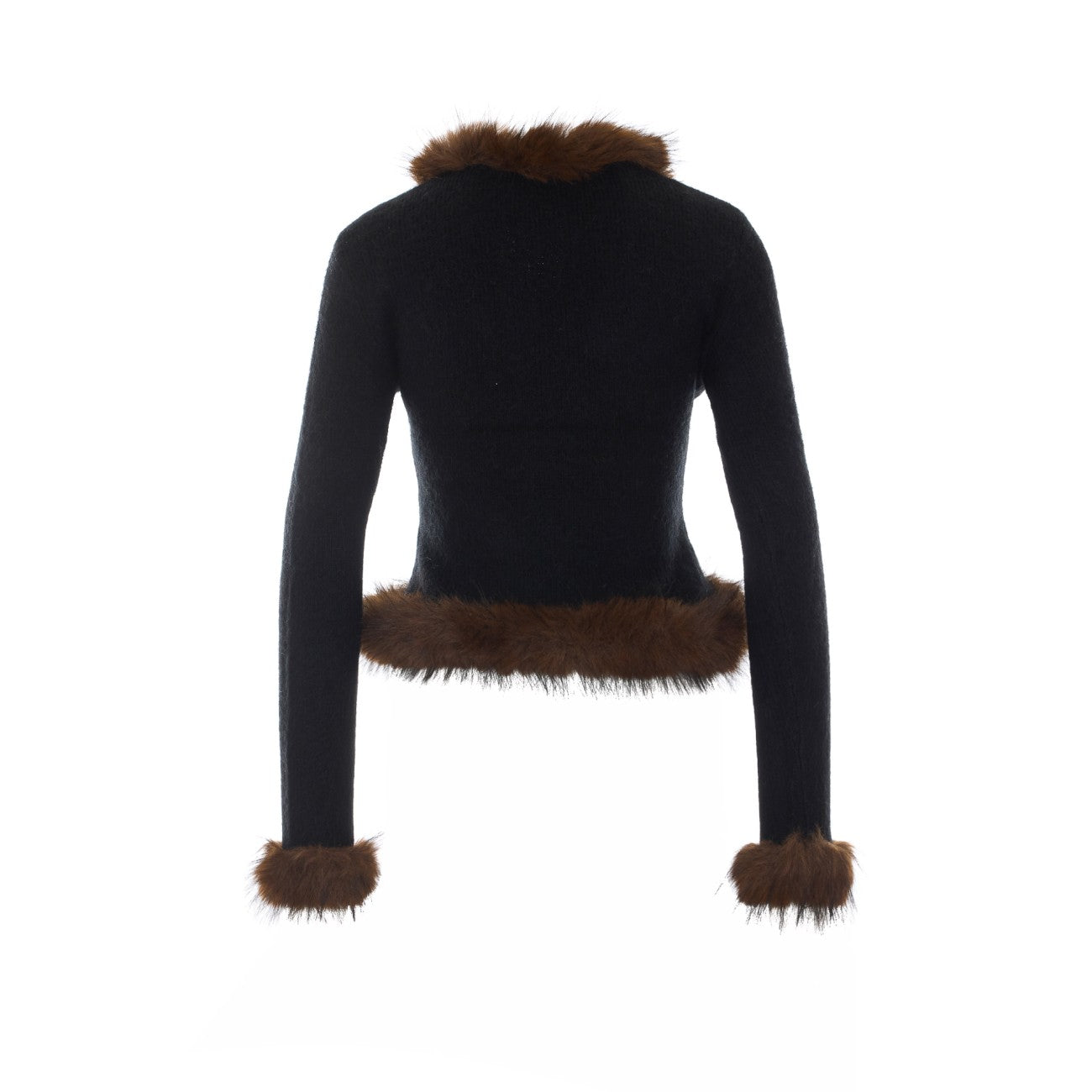 Self Portrait Women Faux Fur Knit Cardigan SELF-PORTRAIT