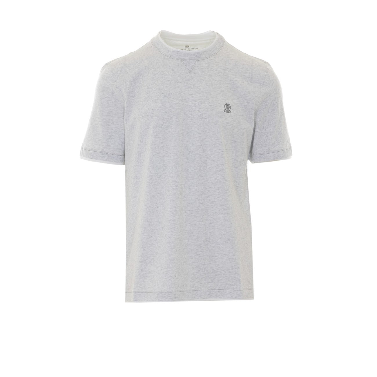 Brunello Cucinelli Men Faux Layering And Logo T-Shirt BRUNELLO CUCINELLI
