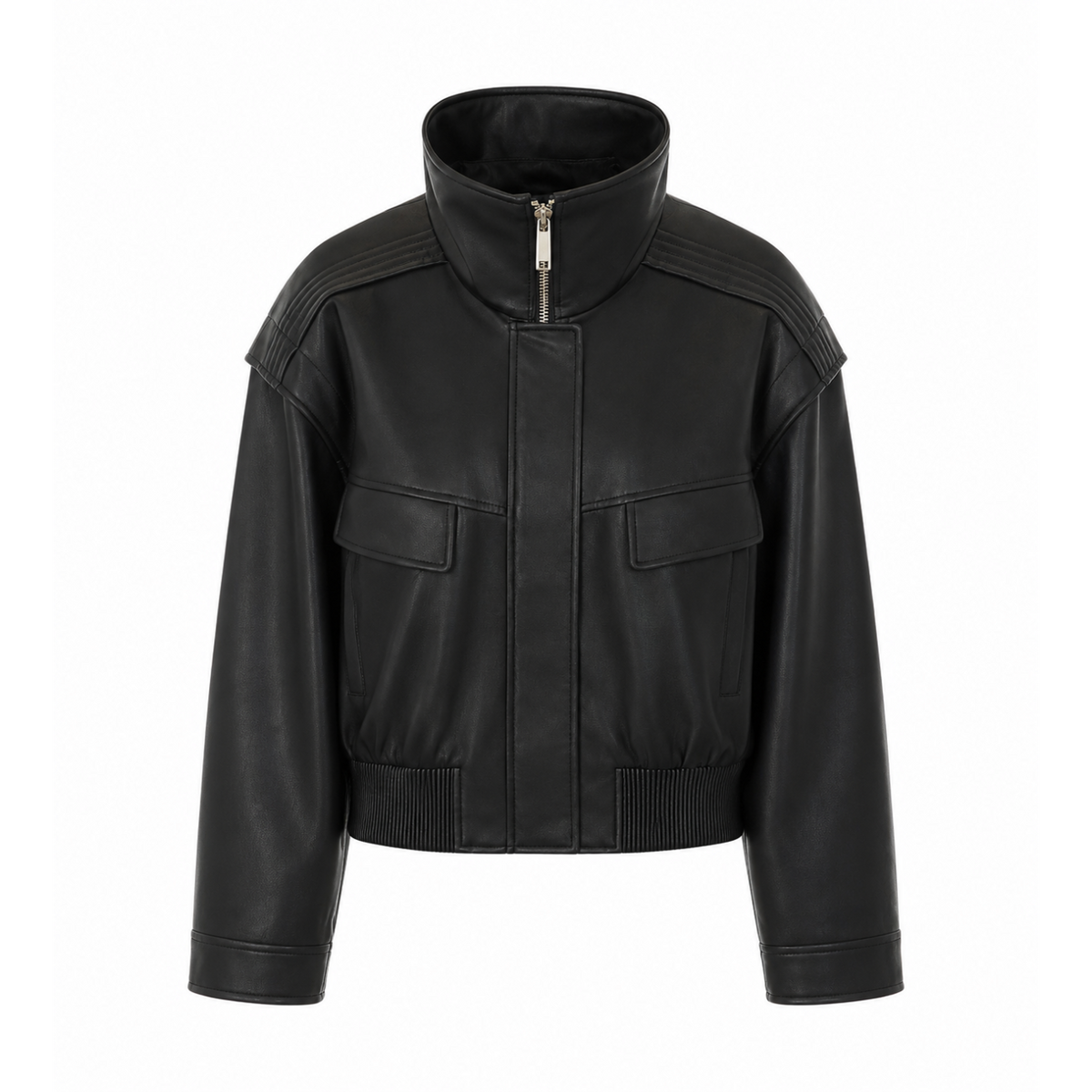 Self Portrait Women Faux Leather Bomber Jacket SELF-PORTRAIT