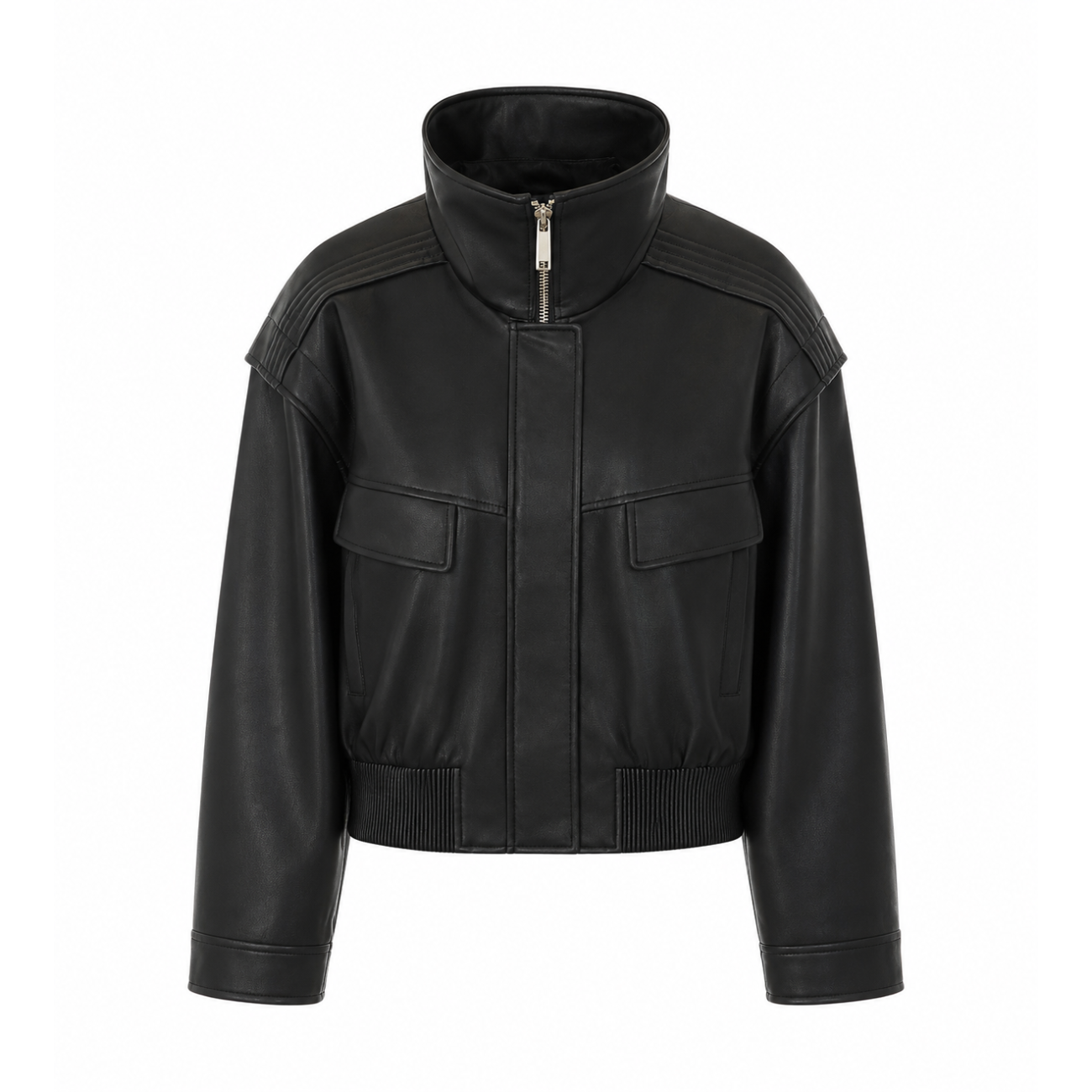 Self Portrait Women Faux Leather Bomber Jacket SELF-PORTRAIT