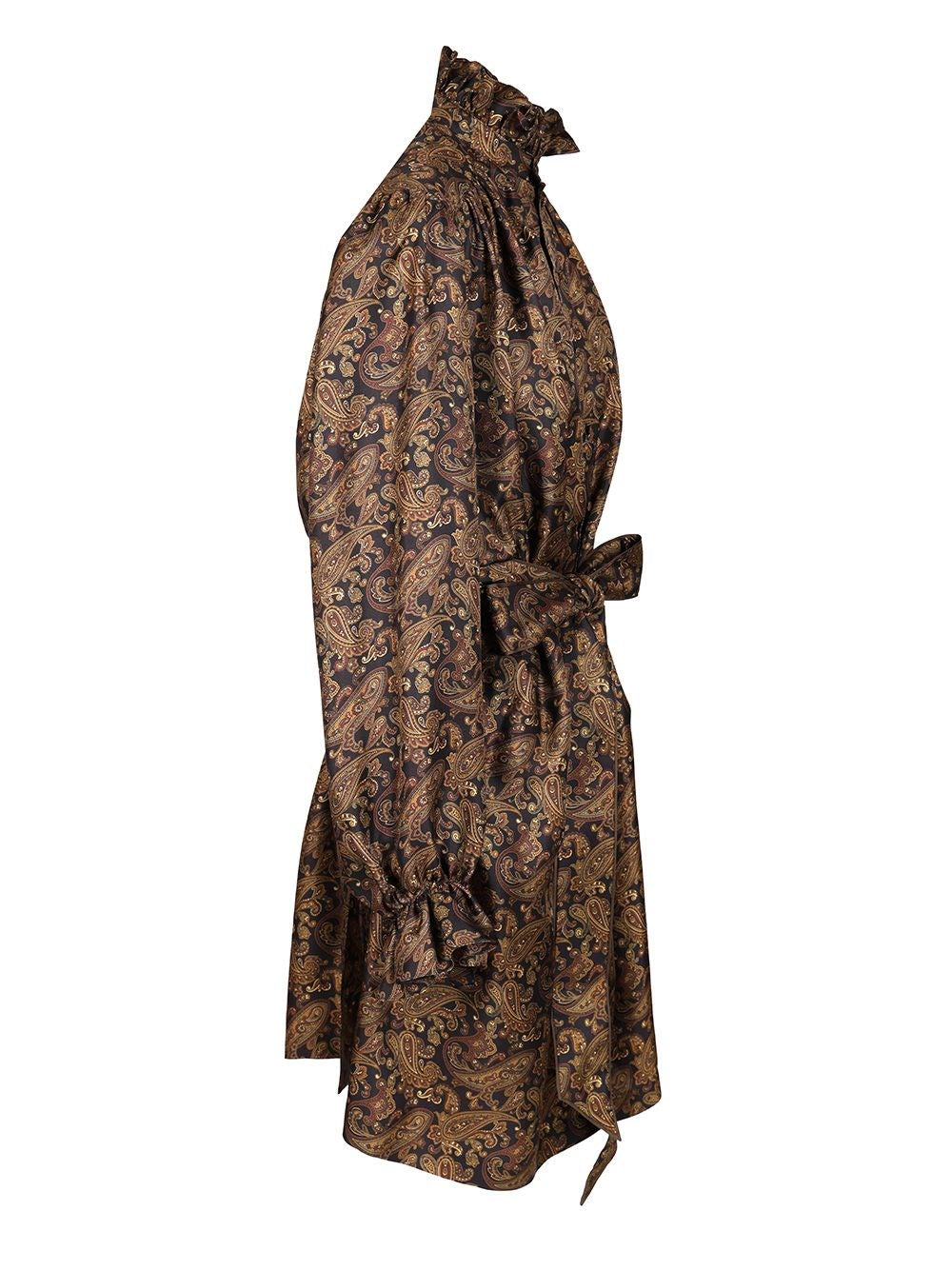 Saint Laurent Women Paisley Pattern Silk Twill Dress SAINT LAURENT