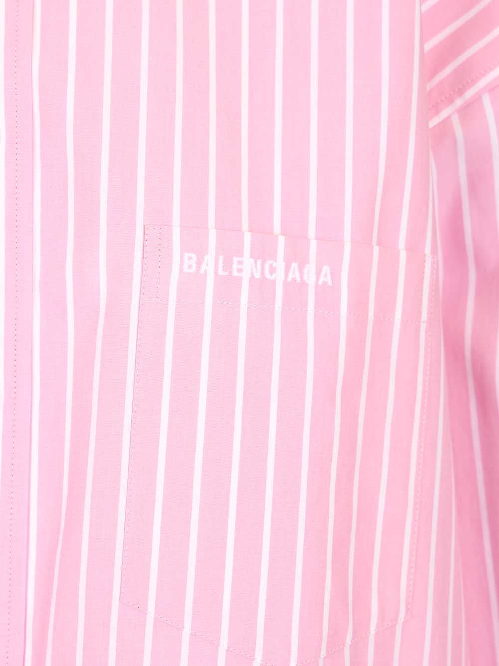 Balenciaga Women Folded Striped Cotton Shirt