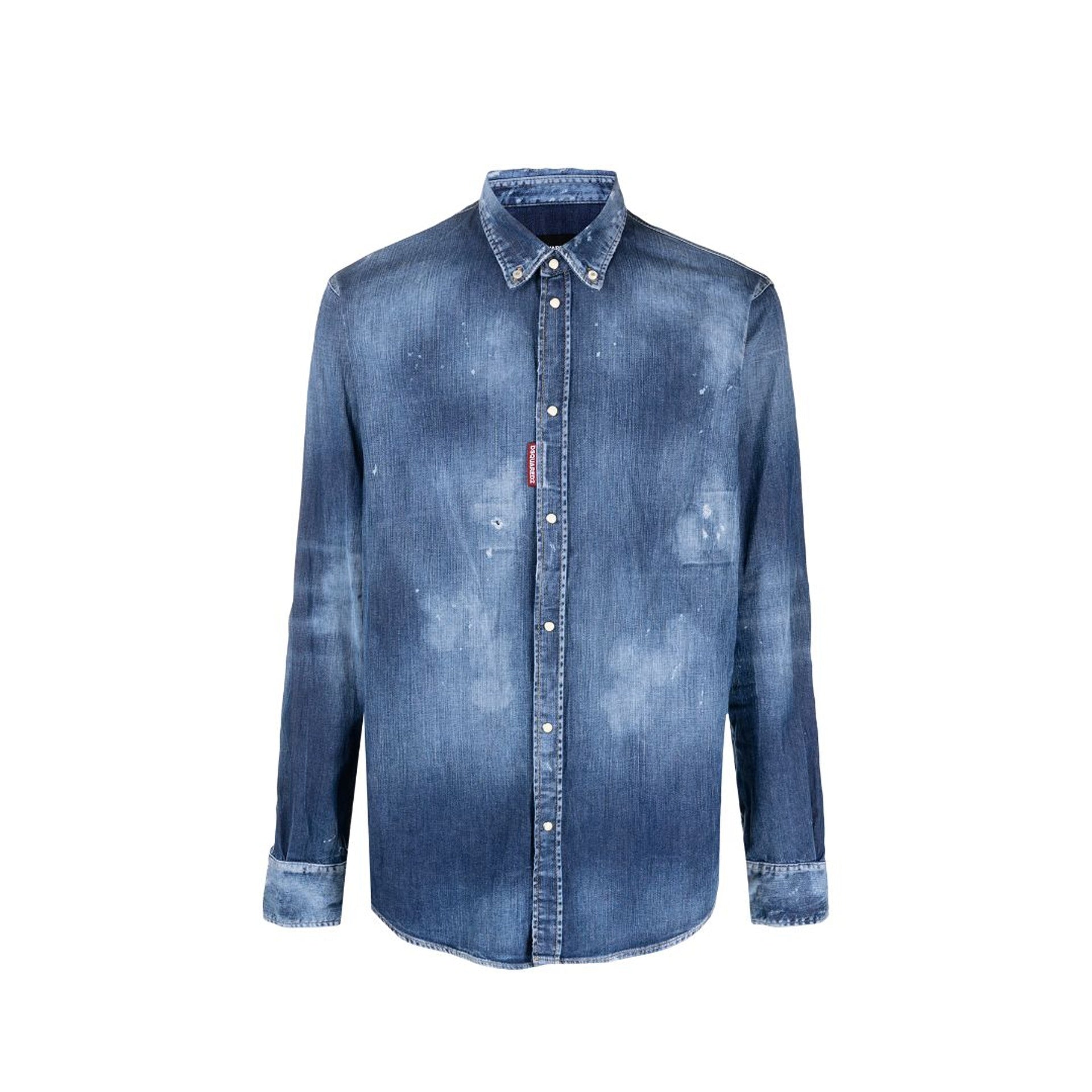 Dsquared2 Distressed Effect Denim Shirt Men DSQUARED2