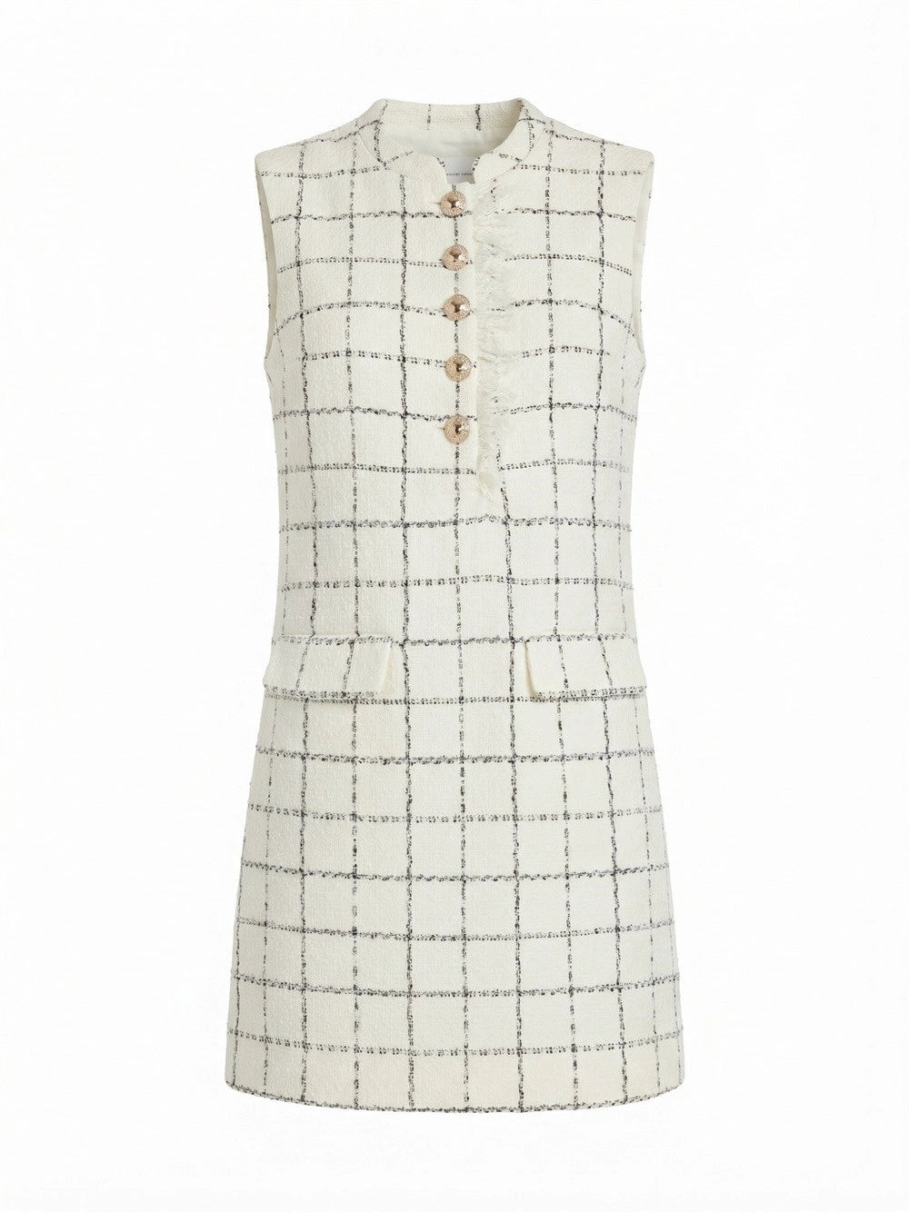 Self-Portrait Women Check Boucle Lace Trim Mini Dress SELF-PORTRAIT