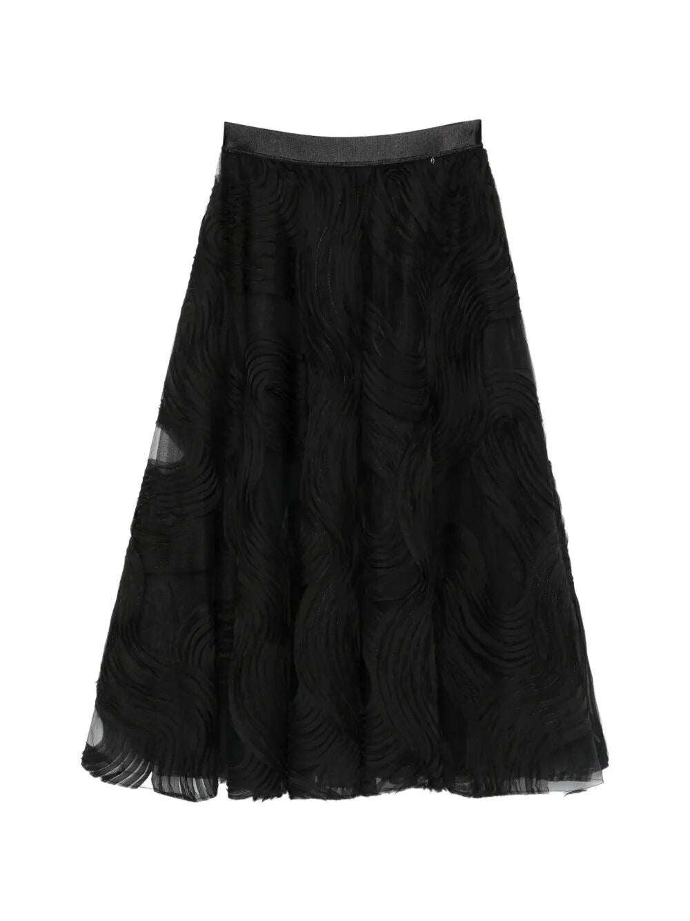 Nissa Women Voile Appliqué Tulle Midi Skirt NISSA