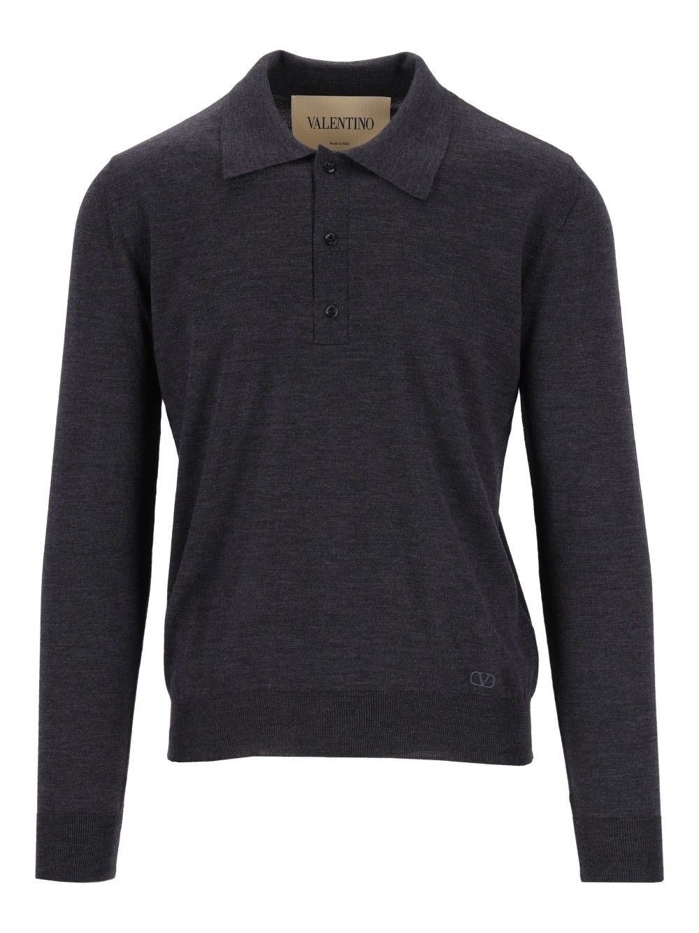 Valentino Garavani Men Wool Knit Polo Shirt VALENTINO GARAVANI