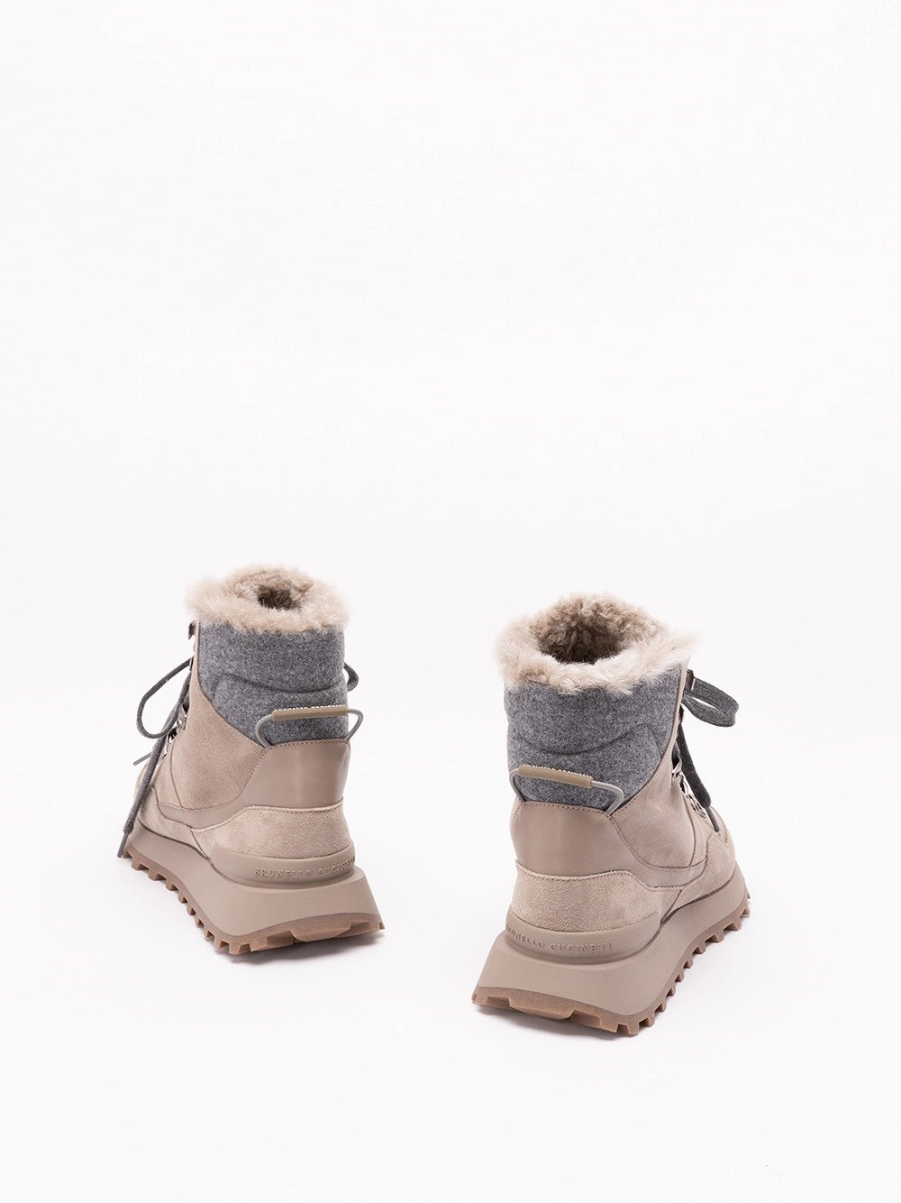 Brunello Cucinelli Women Suede, Knit And Shearling Runners BRUNELLO CUCINELLI