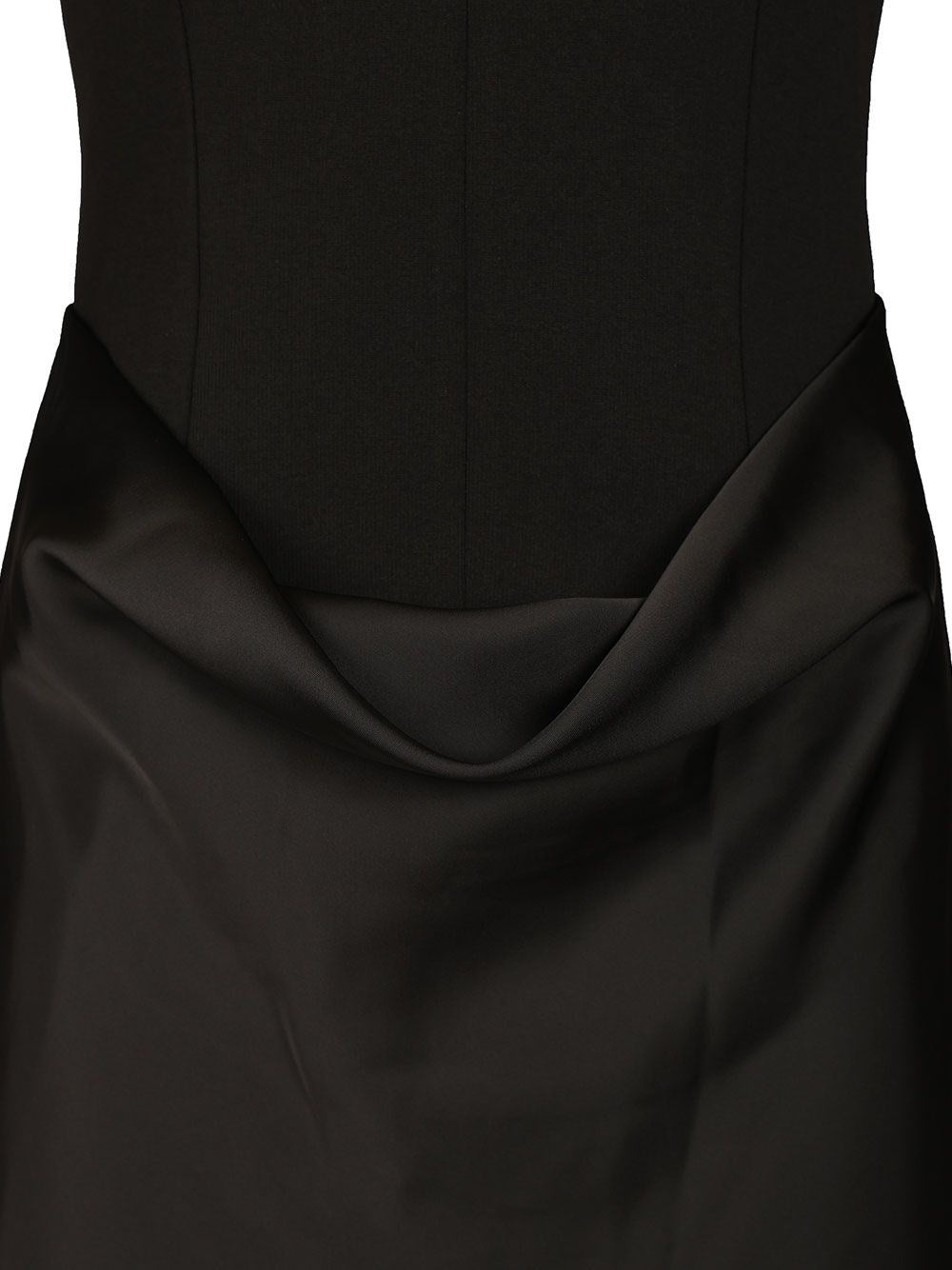 Rotate Women Long Black Dress With Short Sleeves And Drape ROTATE
