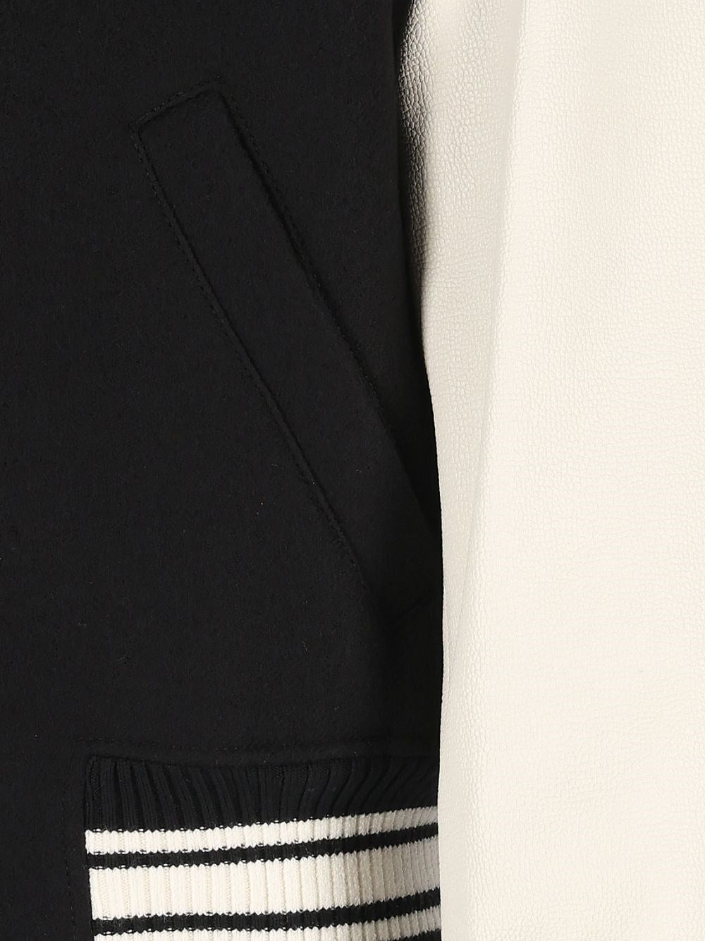 Ami Men Padded Wool And Leather Teddy Jacket AMI PARIS