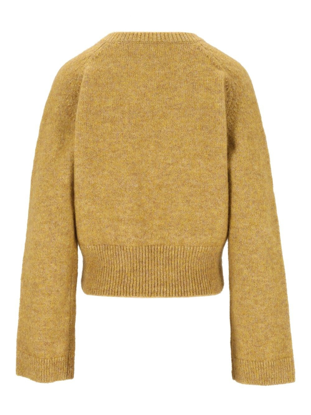 Ganni Women Melange Mohair Deep V-Neck GANNI