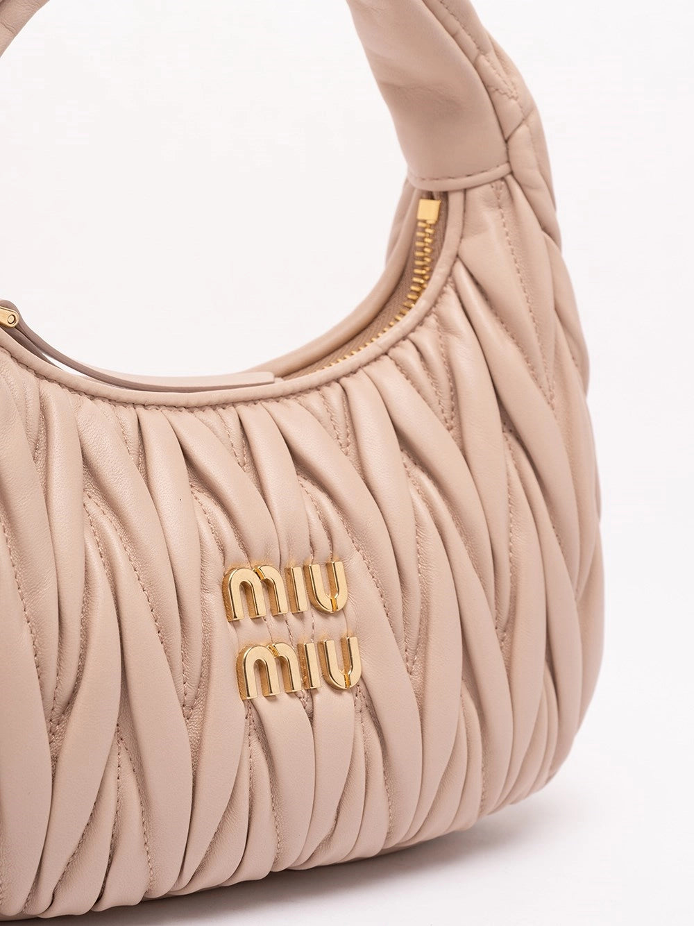 Miu Miu Women `Wander` Matelassé Leather Hobo Bag MIU MIU