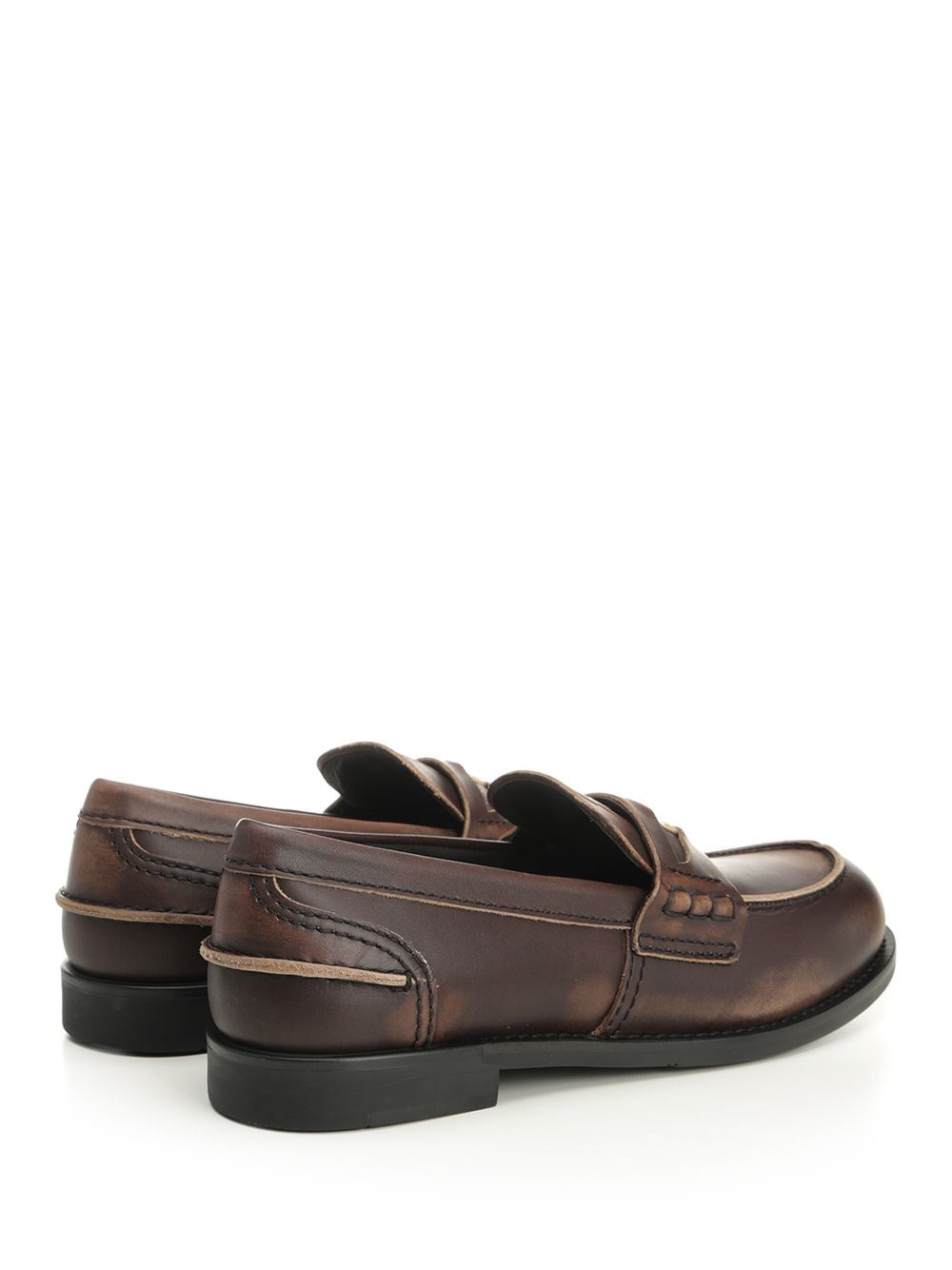 Miu Miu Women Vintage Effect Leather Moccasins MIU MIU