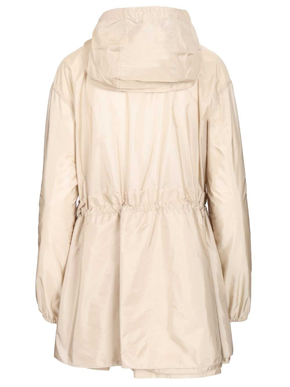 Moncler Women Weteau Waterproof Jacket With Hood And Ruffles MONCLER