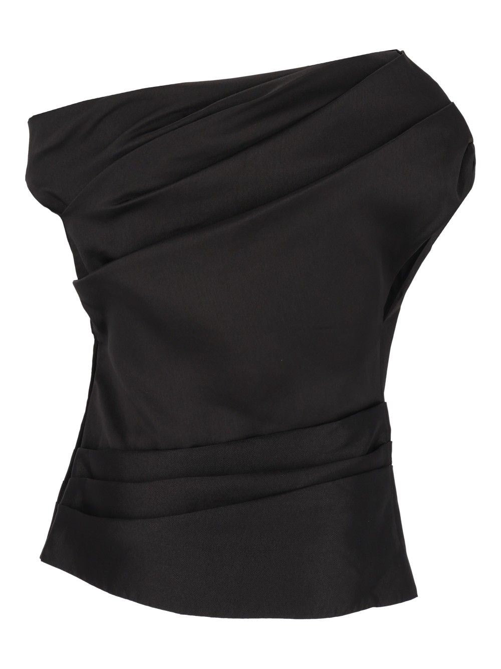 Self-Portrait Women Draped Taffeta Top SELF-PORTRAIT