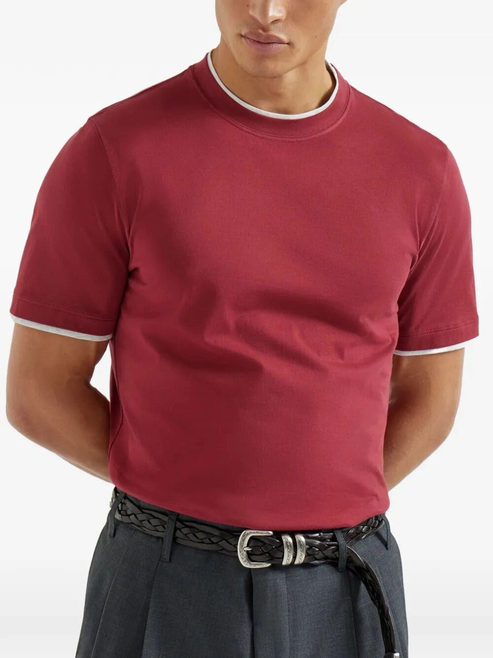 Brunello Cucinelli Men T-Shirt With Faux-Layering BRUNELLO CUCINELLI