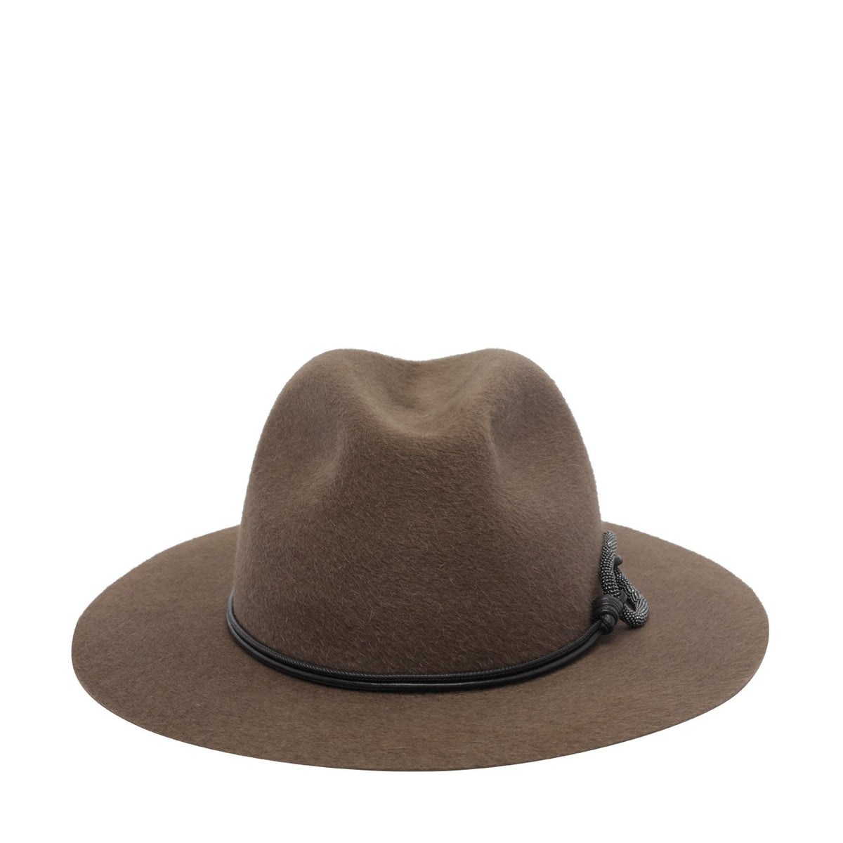 Brunello Cucinelli Women Felt Fedora With Leather Band And Monile BRUNELLO CUCINELLI