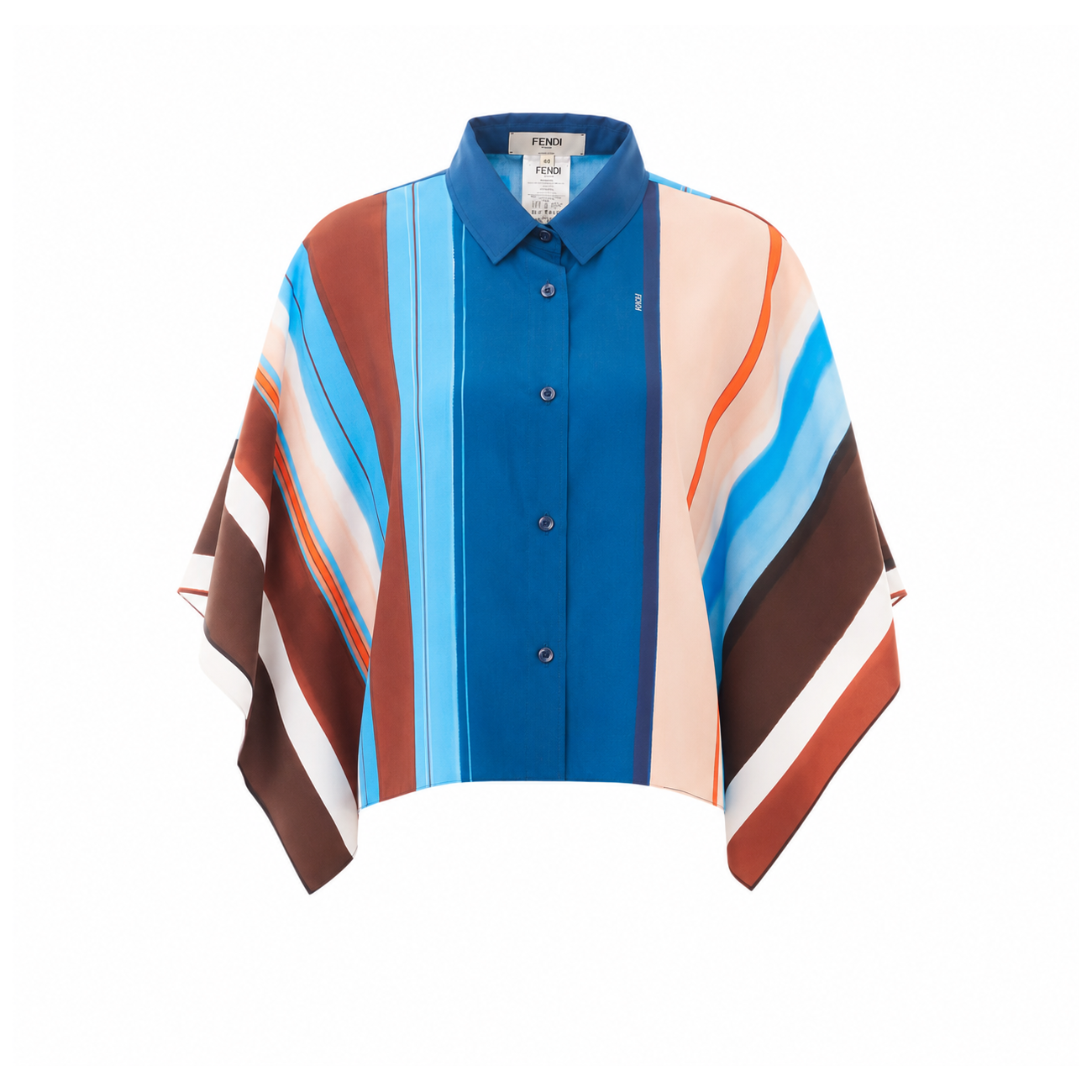 Fendi Women Fendi Logo Shirt With Venetian Stripes Motif FENDI