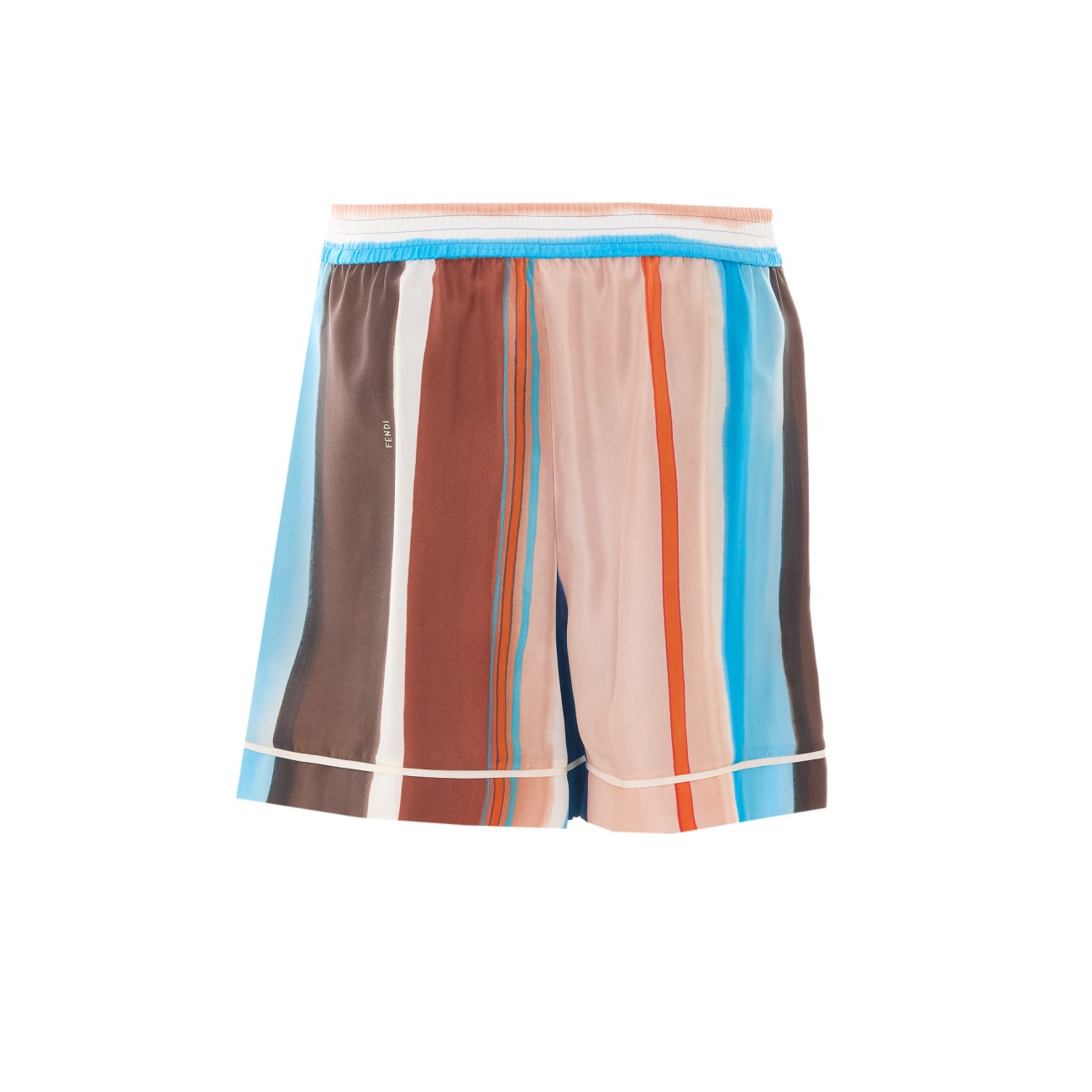 Fendi Women Fendi Logo Shorts With Venetian Stripes Motif FENDI