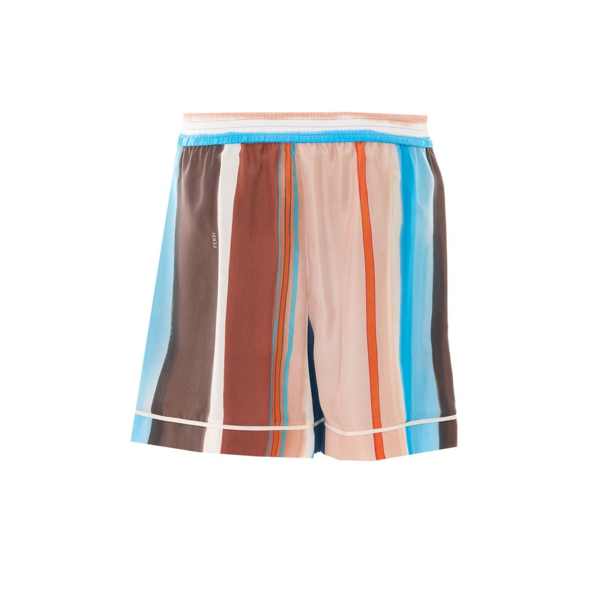 Fendi Women Fendi Logo Shorts With Venetian Stripes Motif FENDI