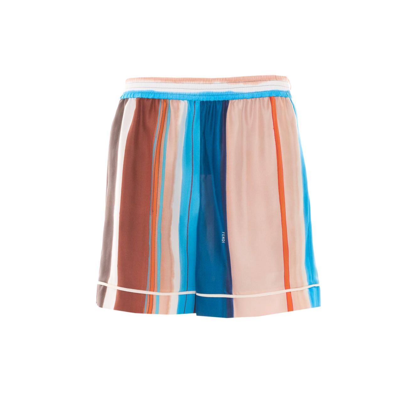 Fendi Women Fendi Logo Shorts With Venetian Stripes Motif FENDI