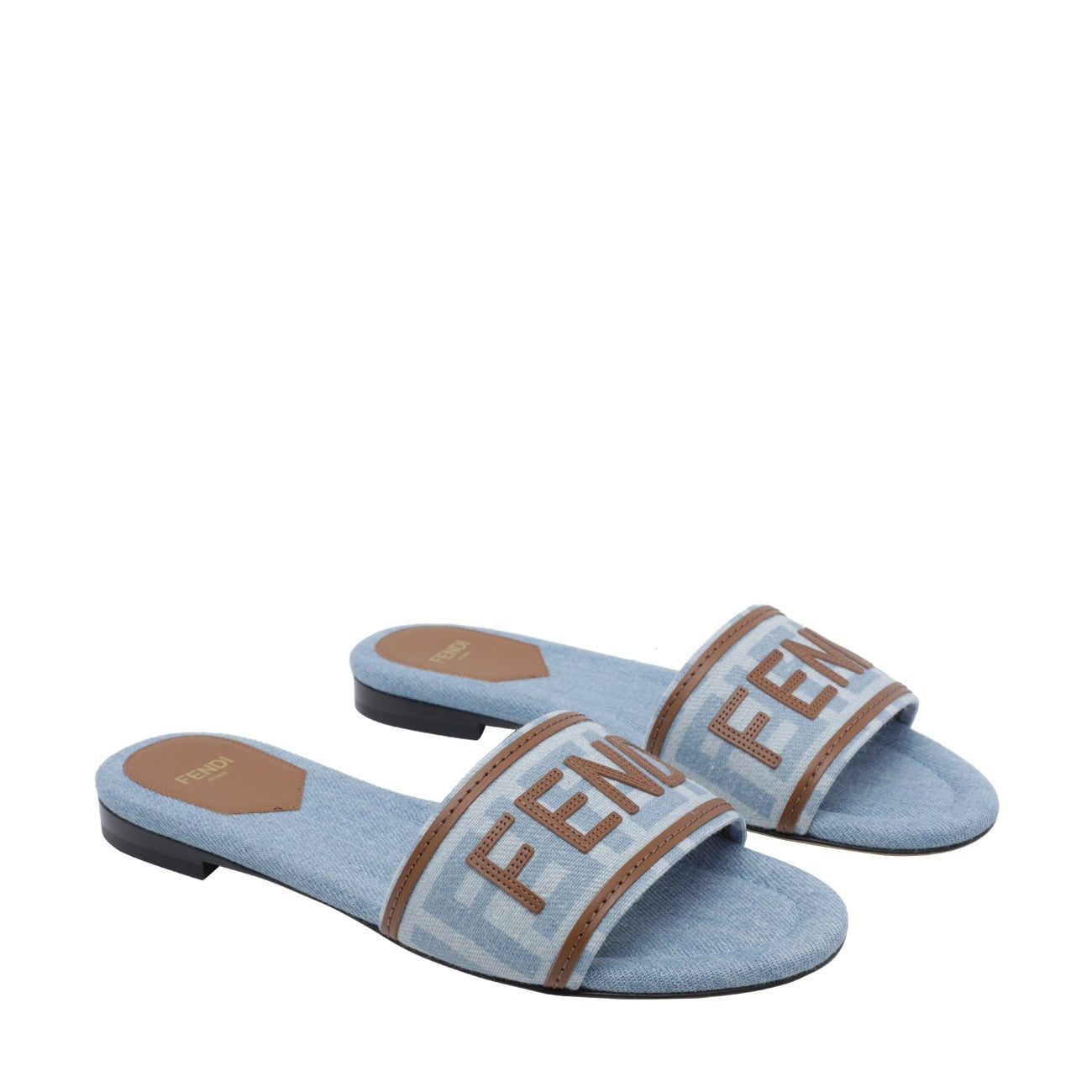 Fendi Women Fendi Sunshine Denim Effect Ff Sandals FENDI