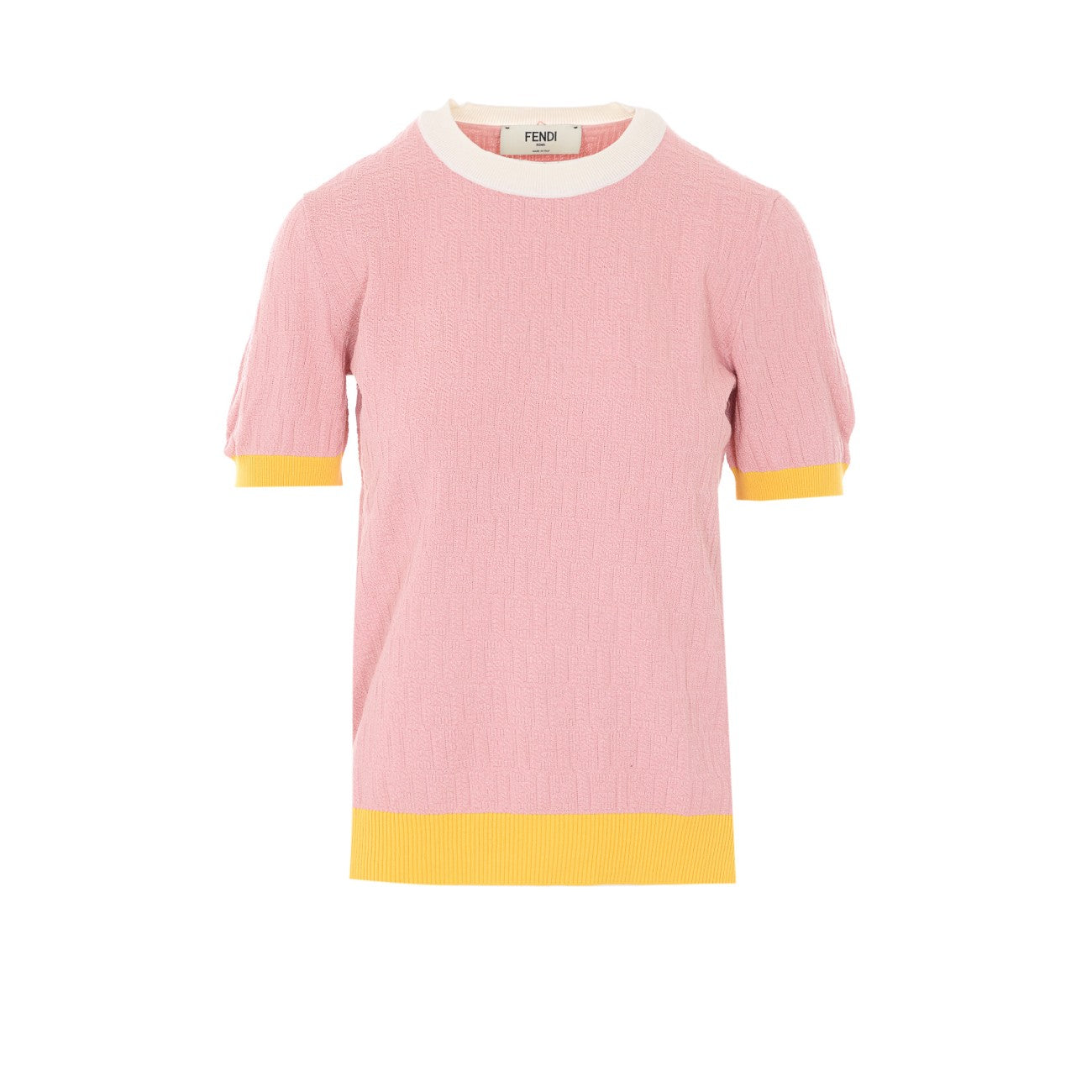 Fendi Women Ff Allover Motif Short Sleeves Sweater FENDI