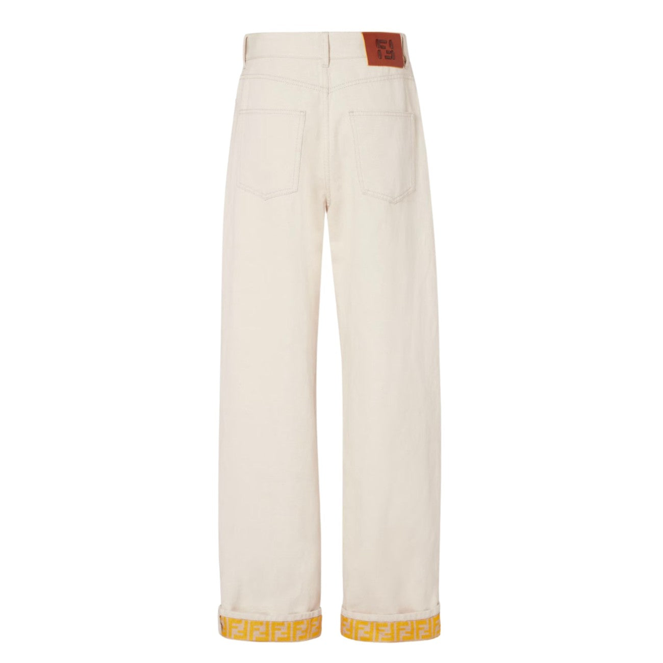 Fendi Women Ff Detail Denim Pants FENDI