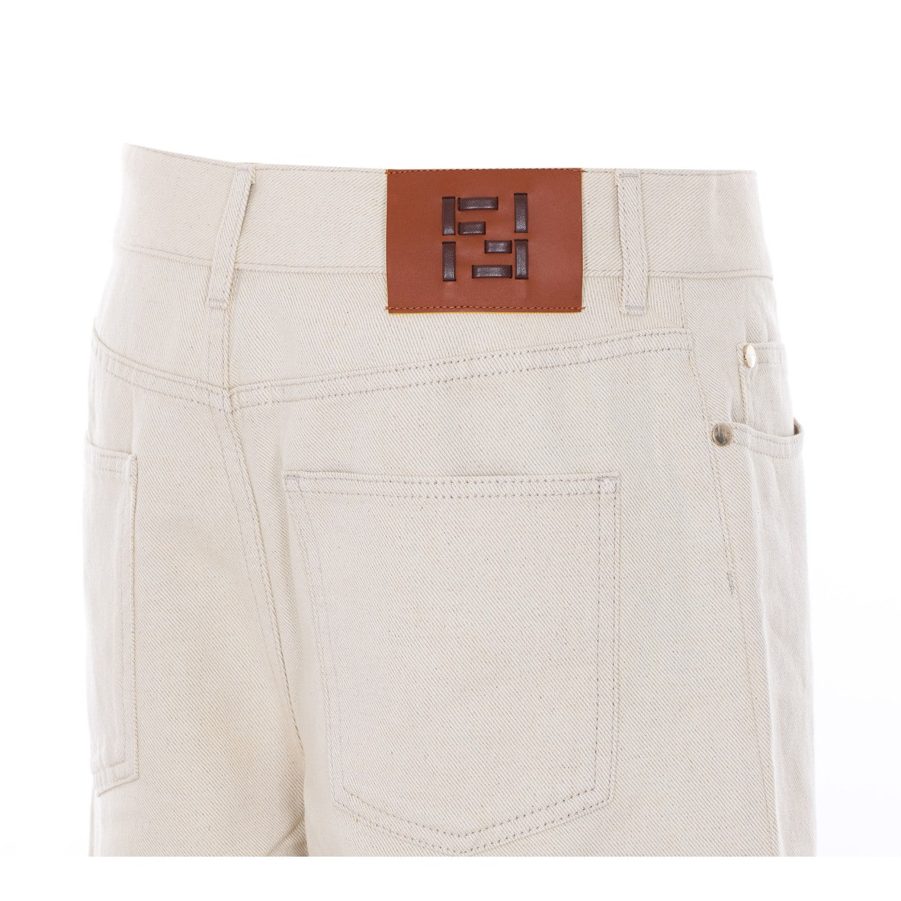 Fendi Women Ff Detail Denim Pants FENDI