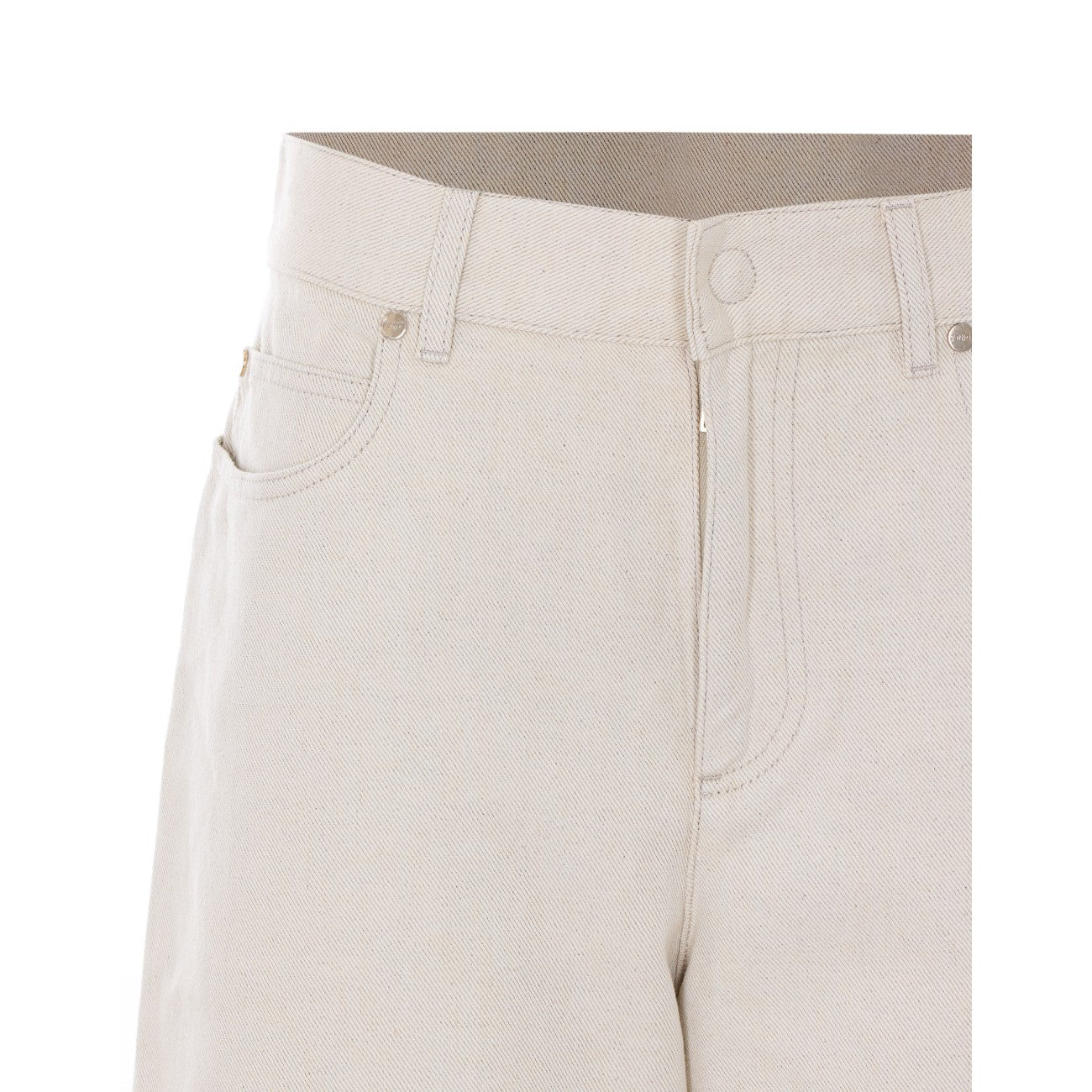 Fendi Women Ff Detail Denim Pants FENDI