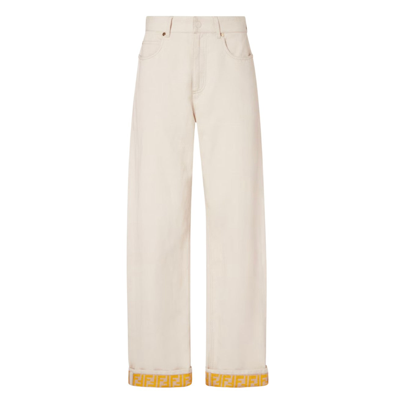 Fendi Women Ff Detail Denim Pants FENDI
