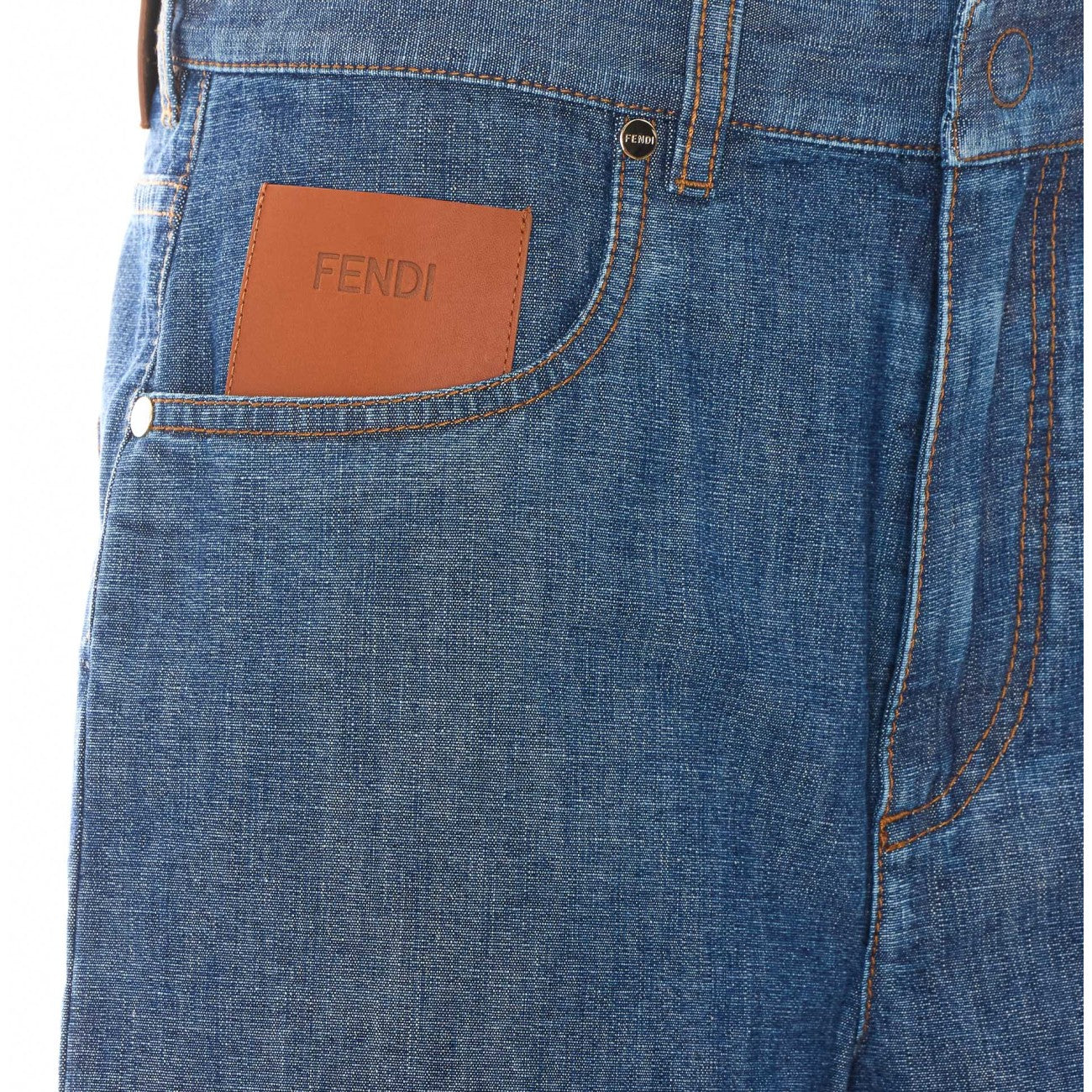 Fendi Women Ff Logo Denim Shorts FENDI