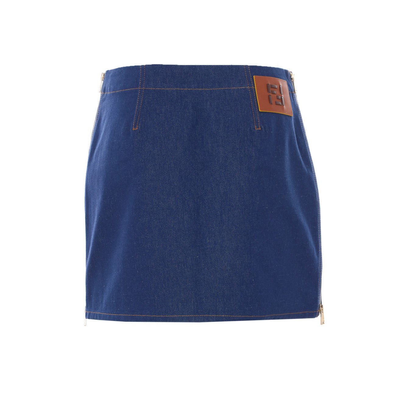 Fendi Women Ff Motif Denim Skirt FENDI