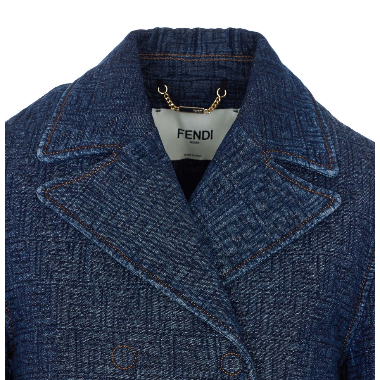 Fendi Women Ff Padded Denim Shirt FENDI