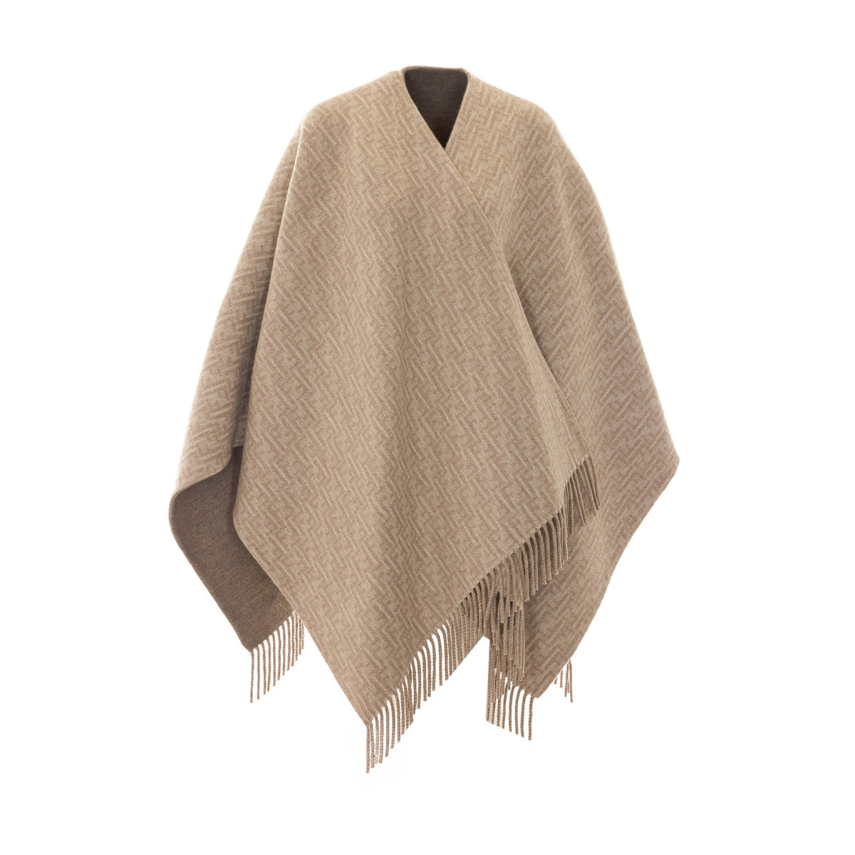 Fendi Women Ff Wool And Cashmere Reversible Poncho FENDI