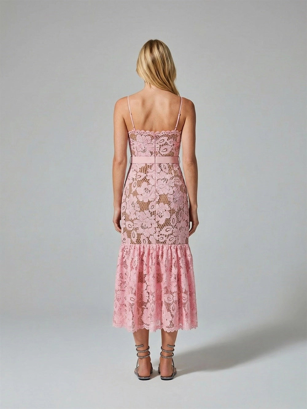 Self-Portrait Women Crochet Lace Midi Dress SELF-PORTRAIT