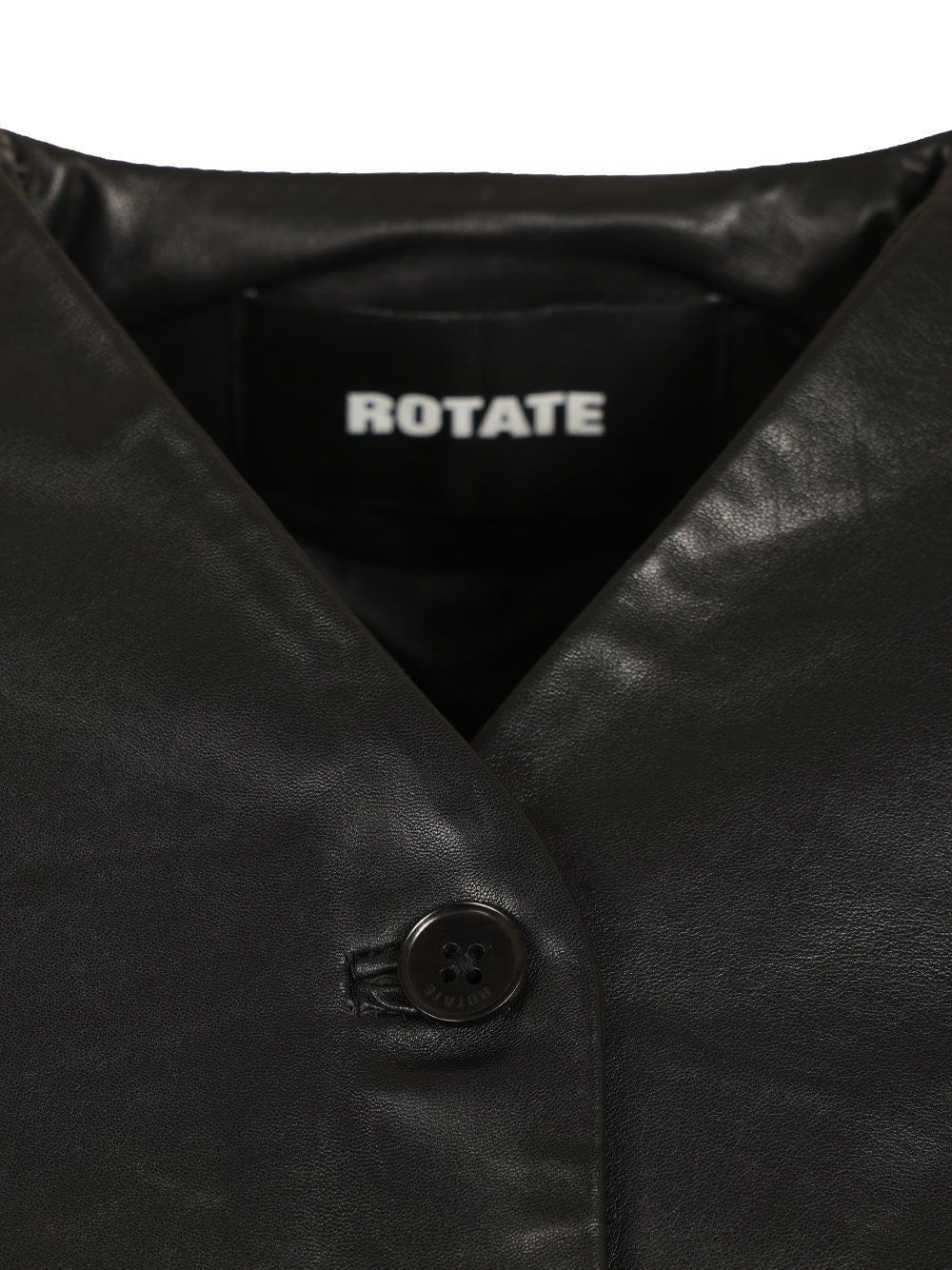 Rotate Women Fitted Black Leather Jacket ROTATE