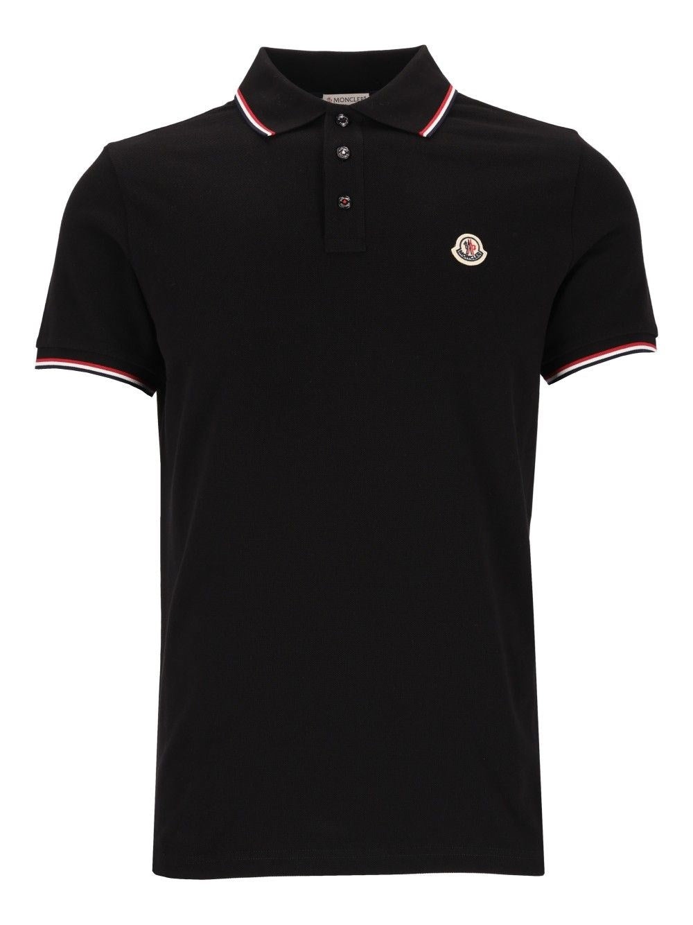 Moncler Men Cotton Pique Polo Shirt With Tricolour Trim MONCLER