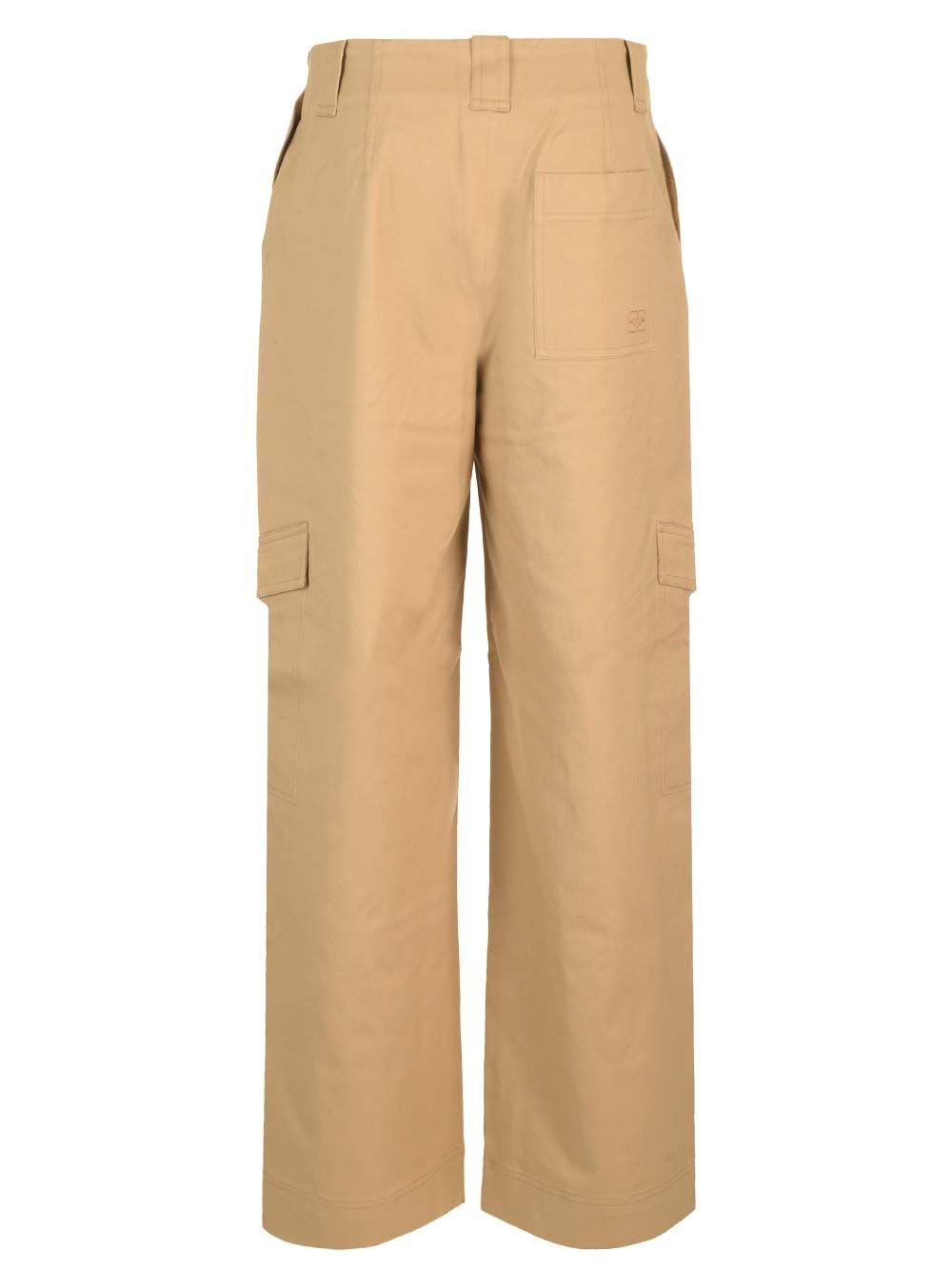 Ganni Women Cotton Canvas Cargo Trousers GANNI