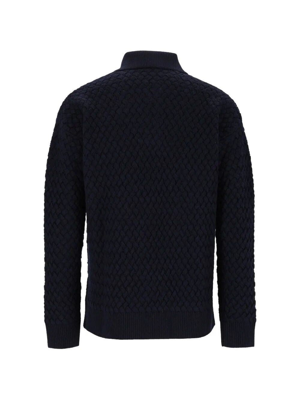 Bottega Veneta Men Woven Wool Polo Shirt BOTTEGA VENETA