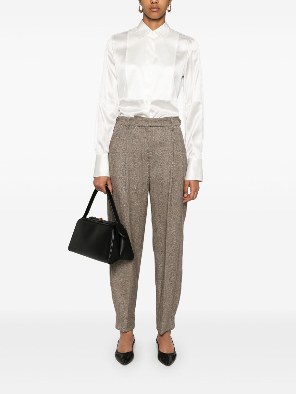 Brunello Cucinelli Women Satin Shirt With Monili BRUNELLO CUCINELLI