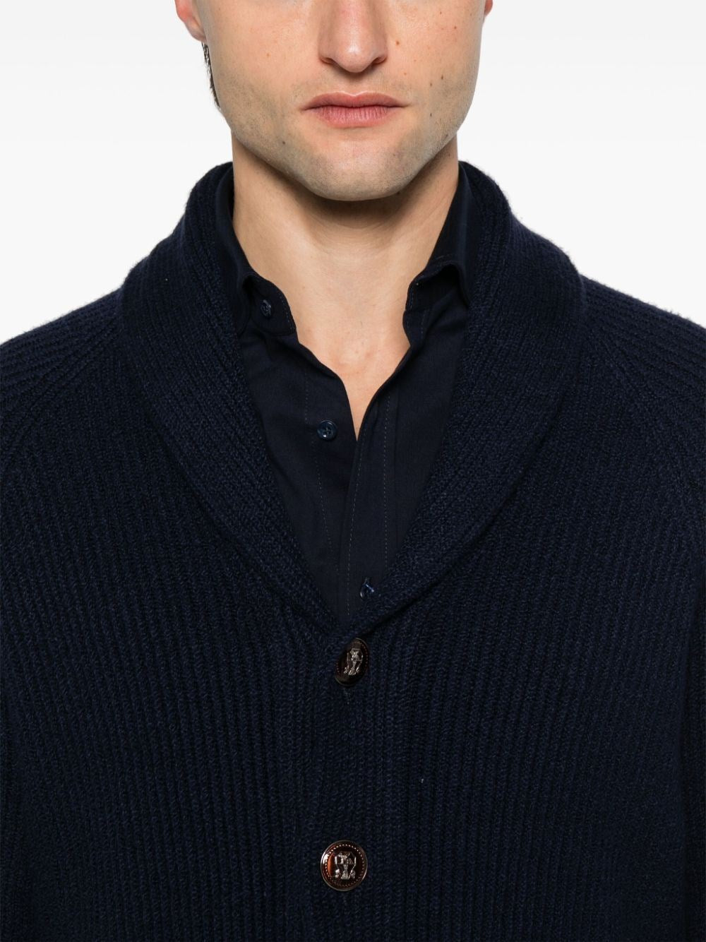 Brunello Cucinelli Men English Rib Knit Cardigan BRUNELLO CUCINELLI