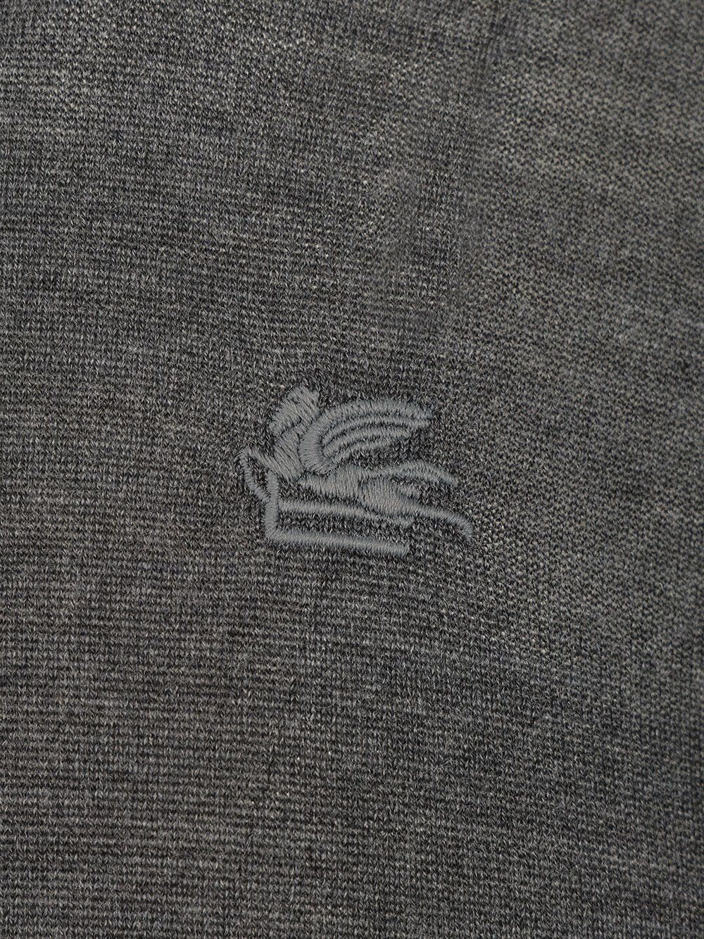Etro Men Wool And Silk Polo Shirt