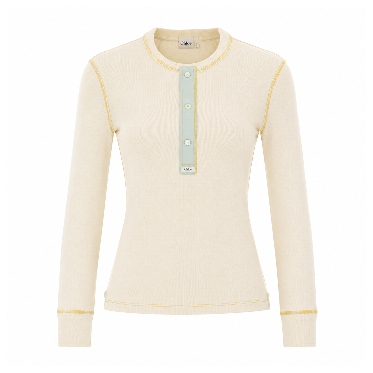 Chloe' Women Fitted Henley Shirt In Cotton Jersey