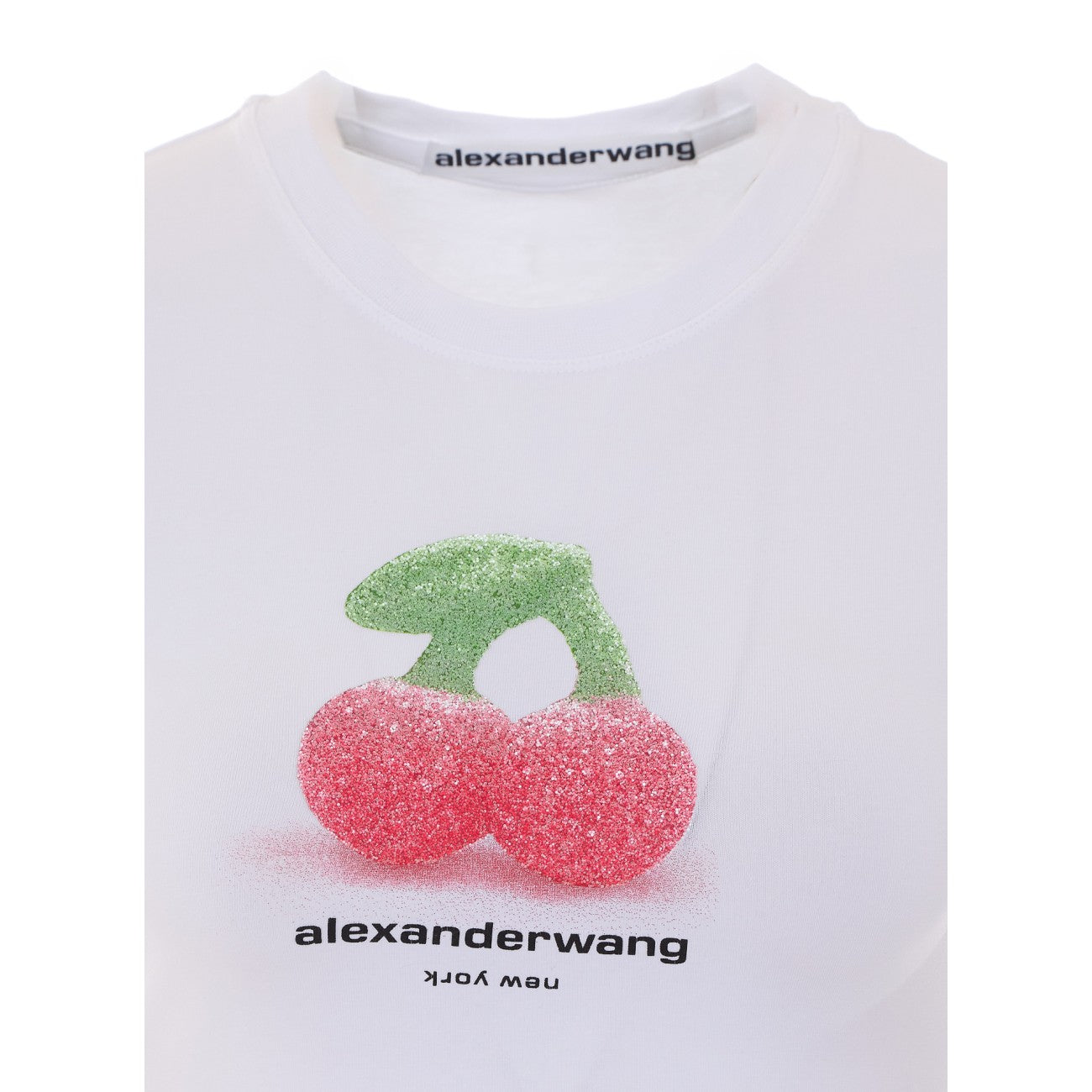 Alexander Wang Women Fitted Ringer T-Shirt With Cherry Print And Logo ALEXANDER WANG
