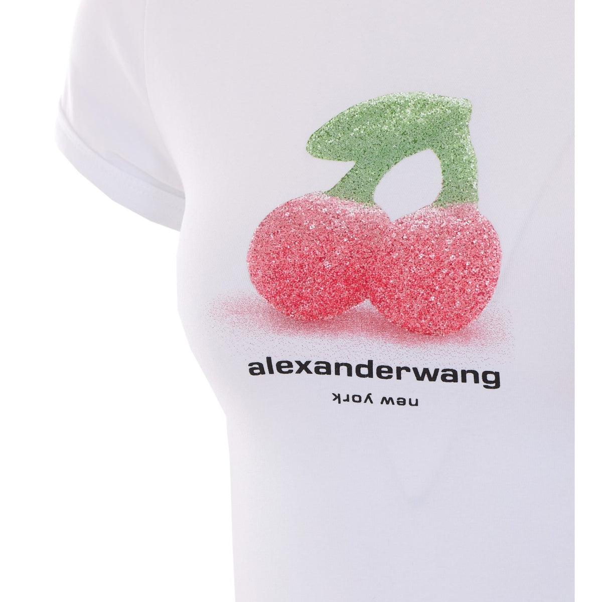 Alexander Wang Women Fitted Ringer T-Shirt With Cherry Print And Logo ALEXANDER WANG